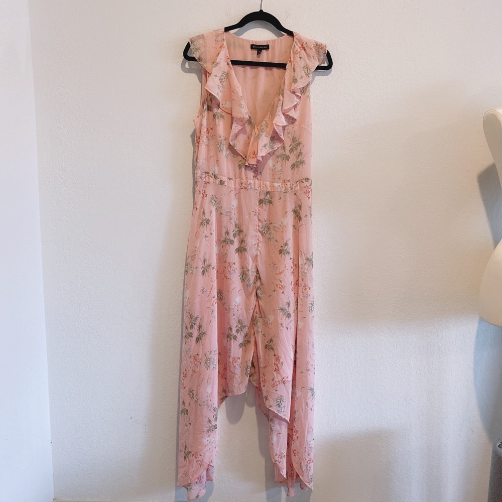 NWOT Banana Republic Floral Sleeveless Ruffle High Low Chiffon Dress size 12